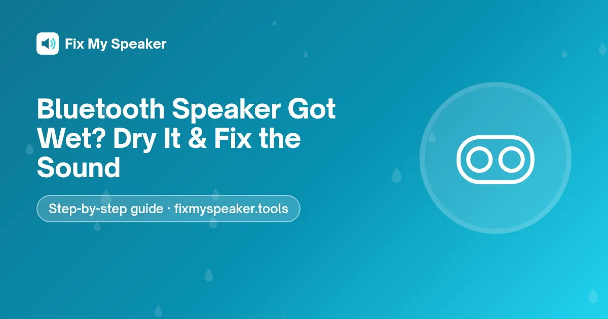 Bluetooth Speaker Got Wet? Dry It & Fix the Sound – Fix My Speaker guide
